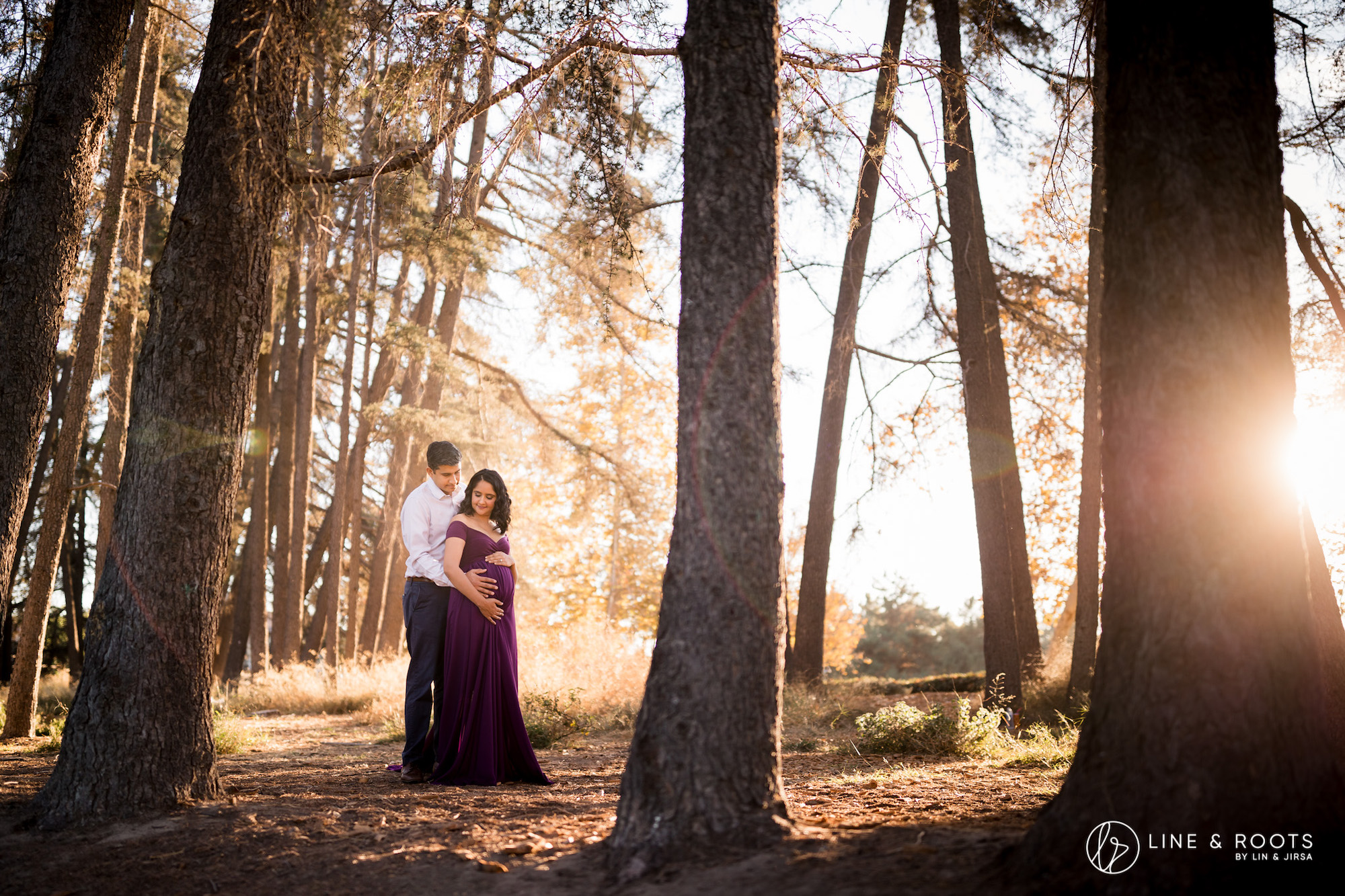 couple maternity photoshoot ideas with stacked pose wide