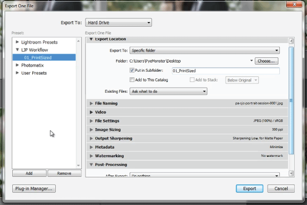 How to Create a Print-Sized Image Export Preset in Lightroom 4