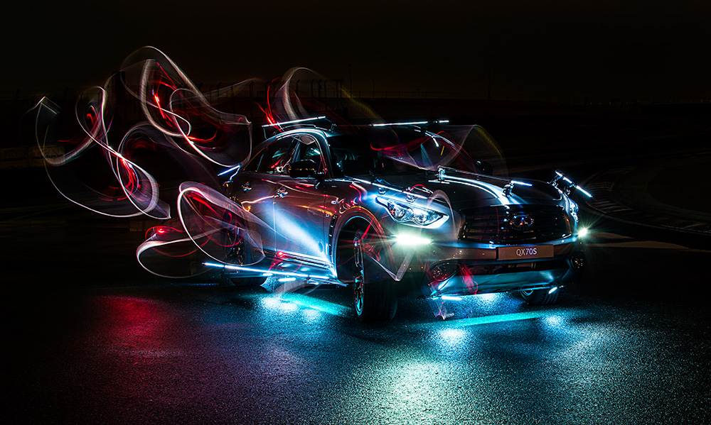 Using Cars As Light Painting Tools To Create Images For Infiniti Motors