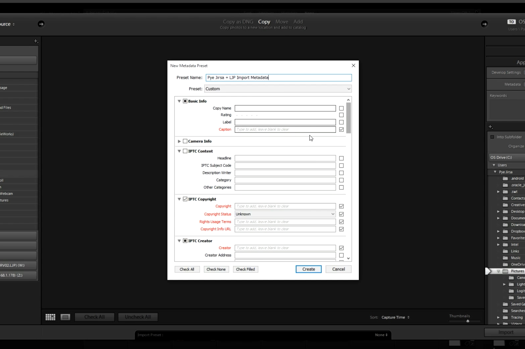 Lightroom 101: Lightroom CC Crash Course: Creating an Import Preset