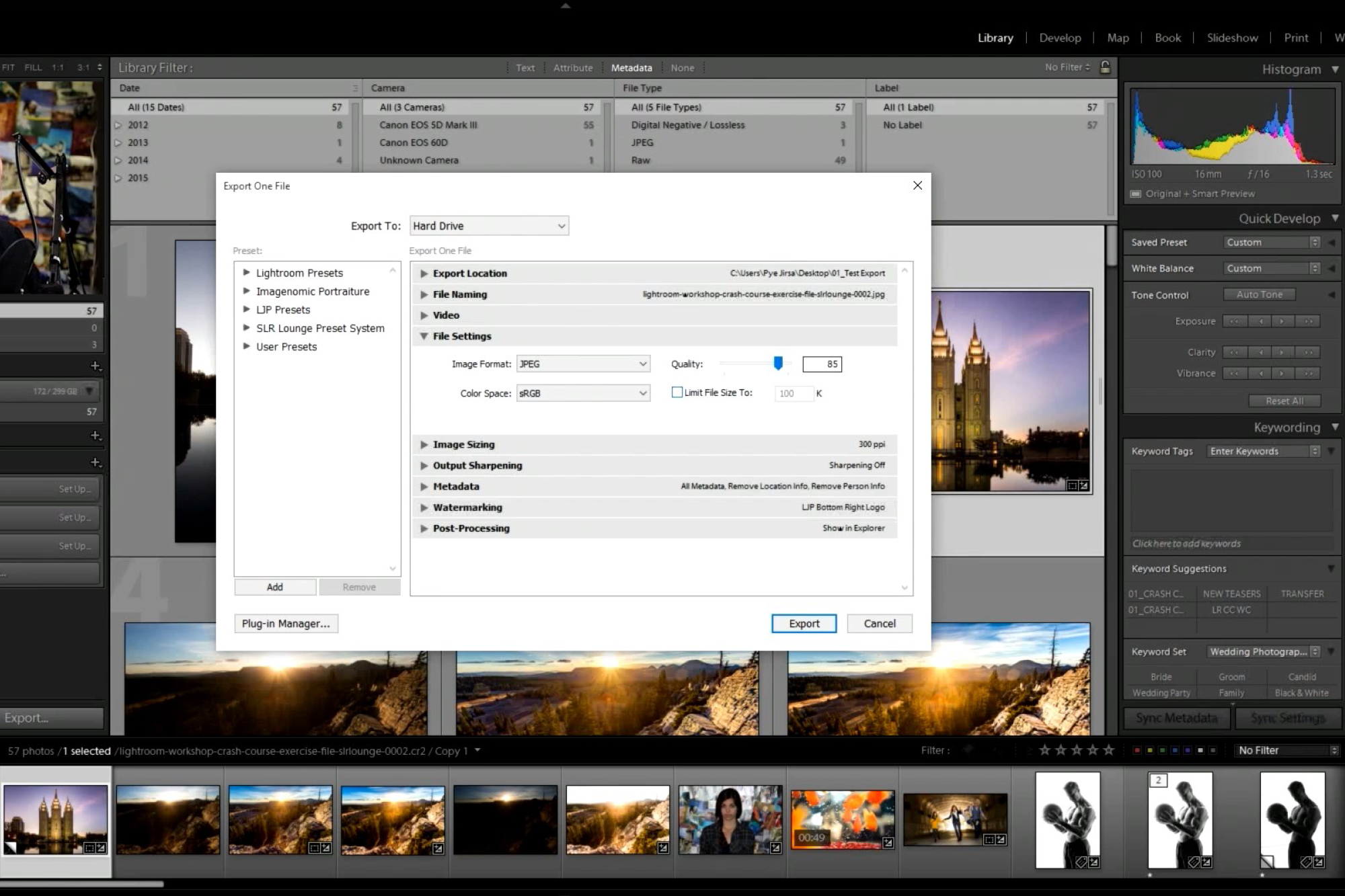 Lightroom 101: Lightroom CC Crash Course: Understanding the Export Dialogue