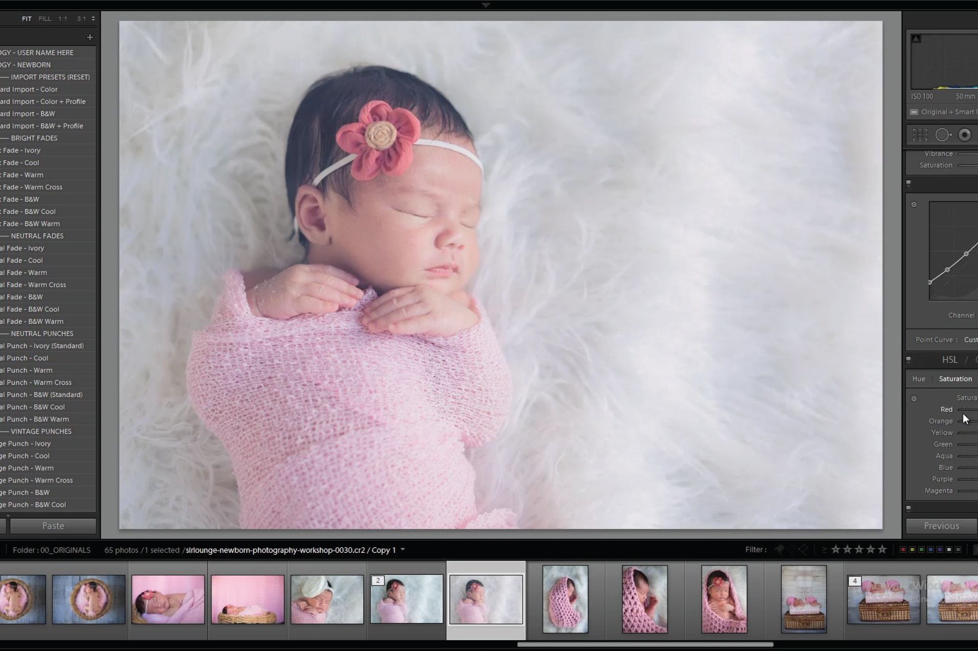 Newborn Photography Workshop: Bright Fade Color