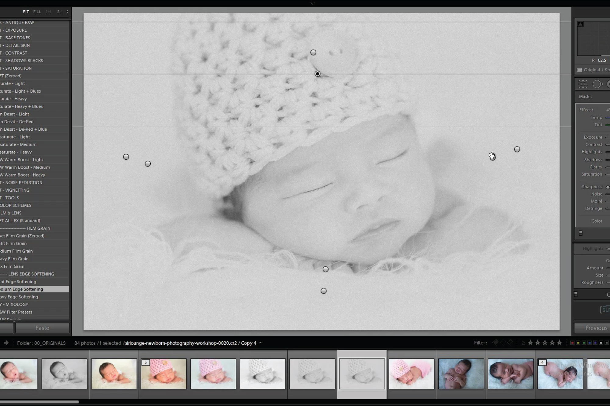 Newborn Photography Workshop: Dark Fade BW