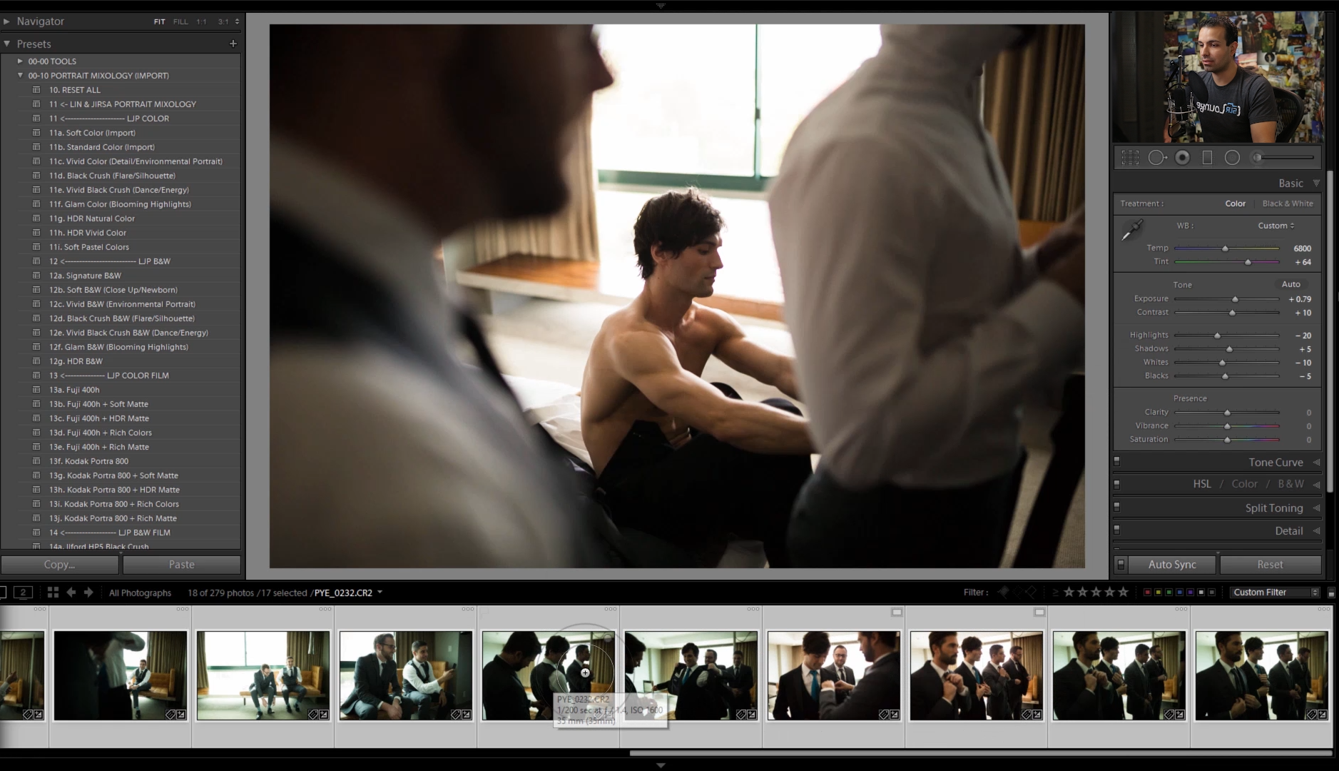 Wedding Workshop Two | Photographing the Groom: Lightroom Post-Processing for Groom and Groomsmen Prep