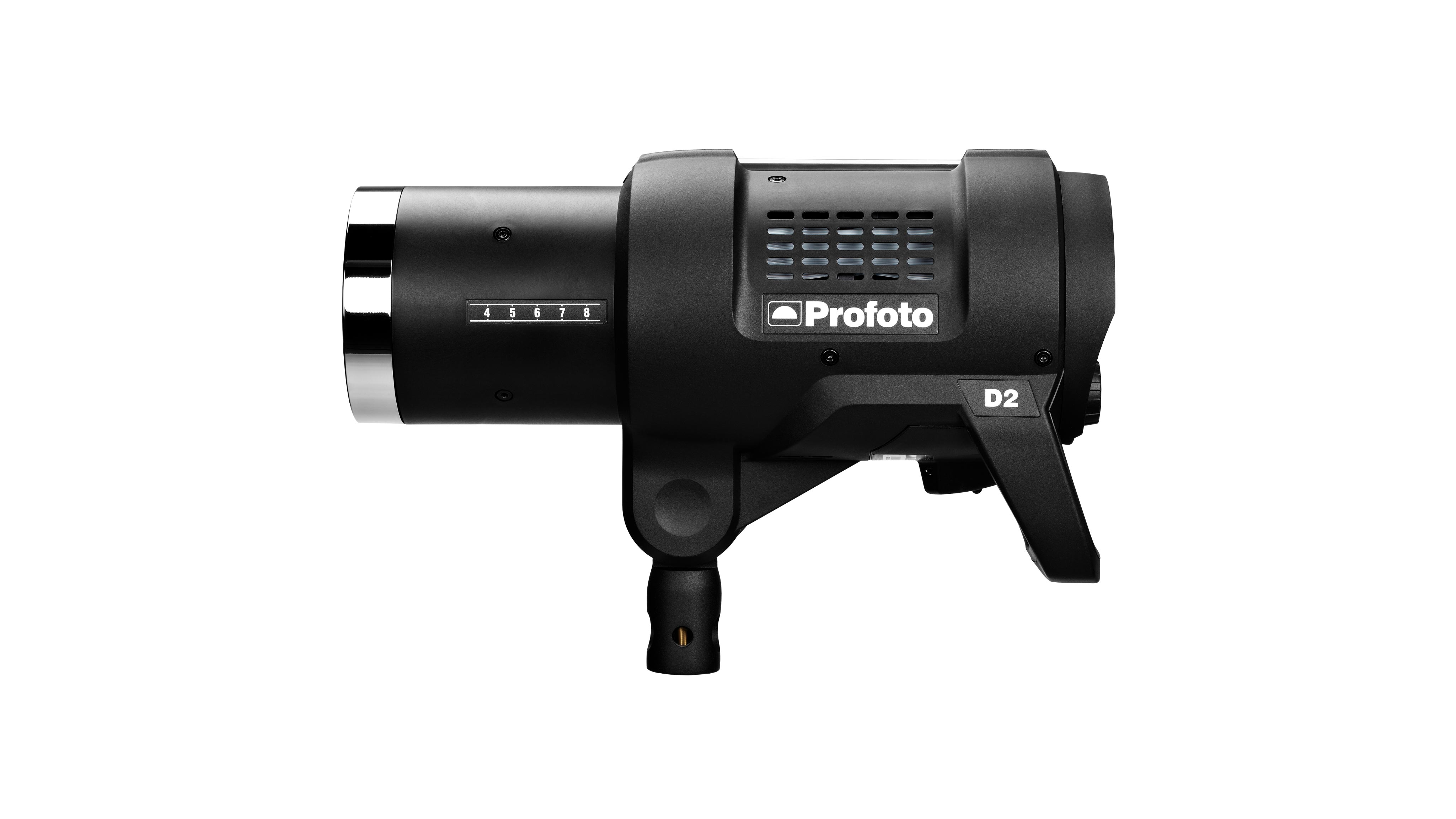 Profoto D2 strobe head on white background, one of the best professional lighting options for product photography