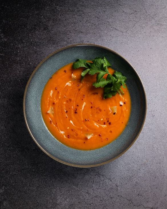 Soup Photography Tips How to Float Garnish on a Thin Soup