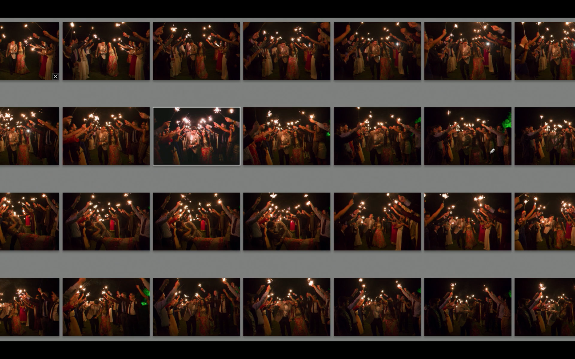 several photos in lightroom