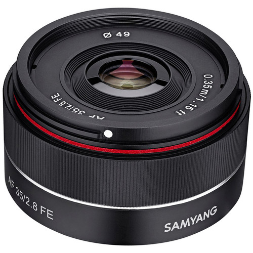 Rokinon Samyang 35mm f/2.8 tiny Sony full-frame prime lens