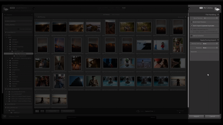 How to Import Photos Into Lightroom Classic CC and Create a Standard