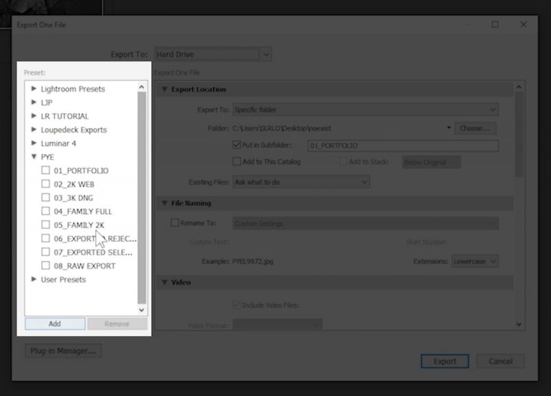 Name and add your presets