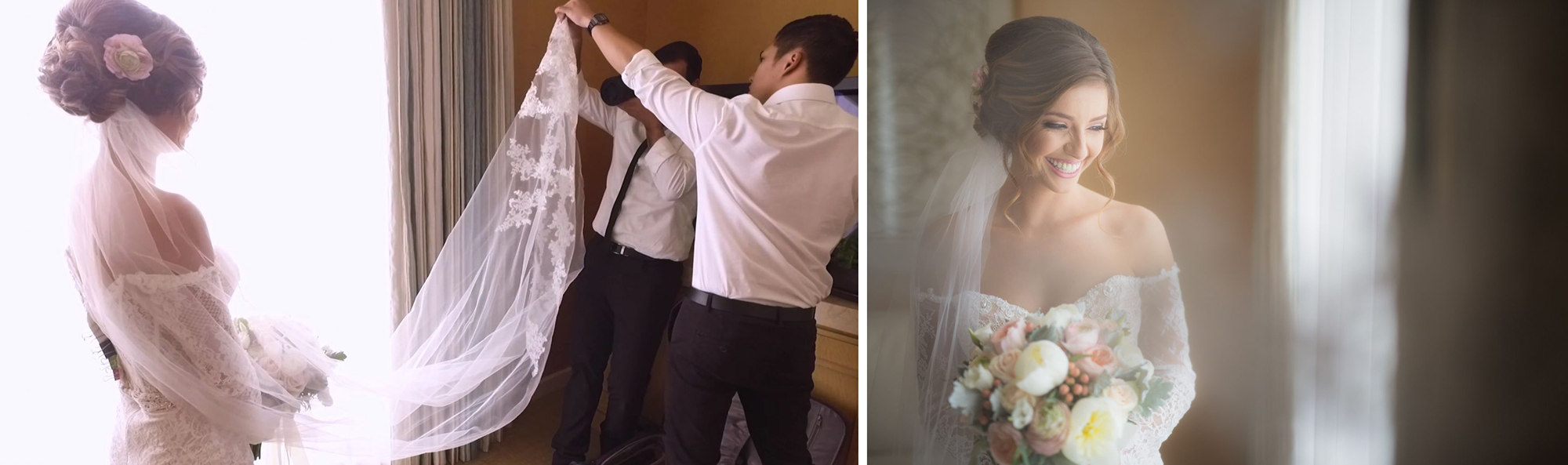 bridal portraits before after veil shot