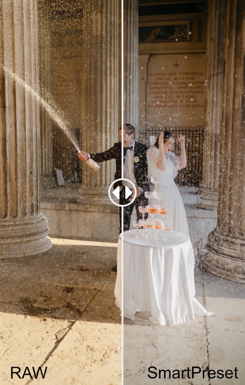 Neurapix Instant AI Image Editing couple with champagne