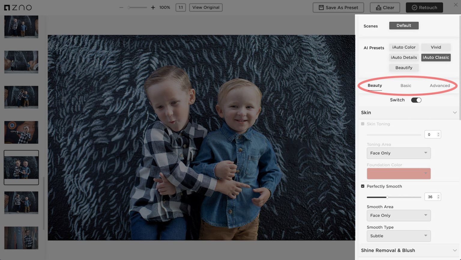 zno all in one cloud platform album design suite retoucher photo editing service local edits