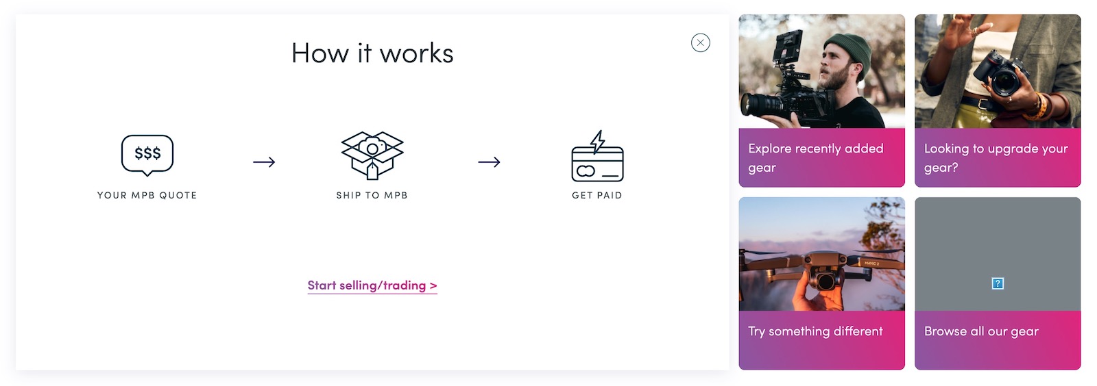 MPB trade in or selling process 01