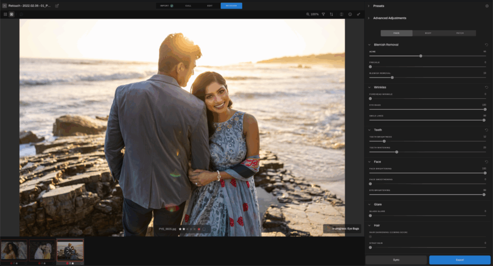 Aftershoot AI workflow for retouching photos