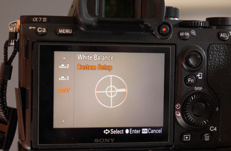 selecting white balance on camera