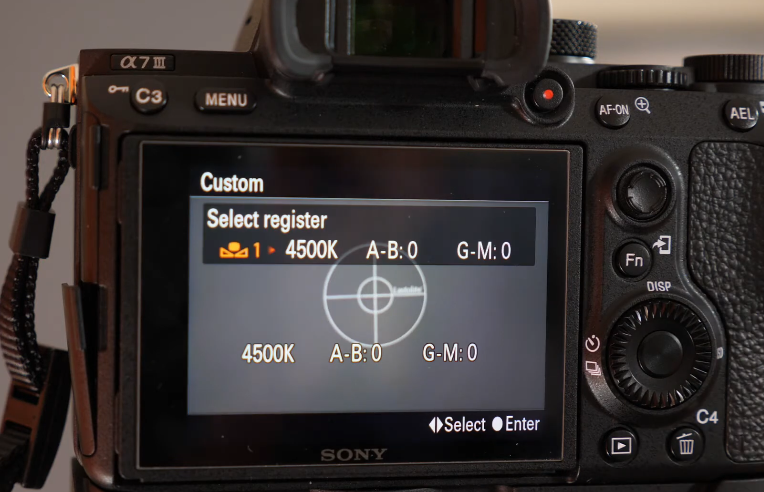 Taking grey card white balance reading